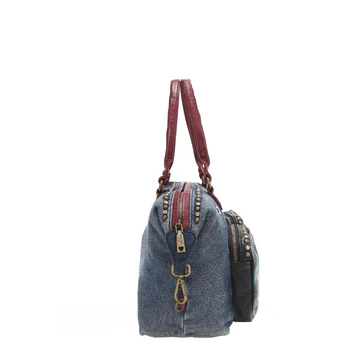 JS17130 HOLLYWOOD DRIVE WASHED DENIM HANDBAG