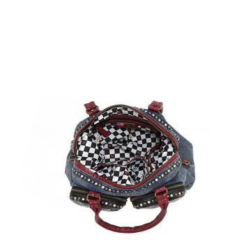 JS17130 HOLLYWOOD DRIVE WASHED DENIM HANDBAG