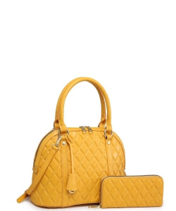 Quilted Satchel Wallet Bag 716551 BROWN