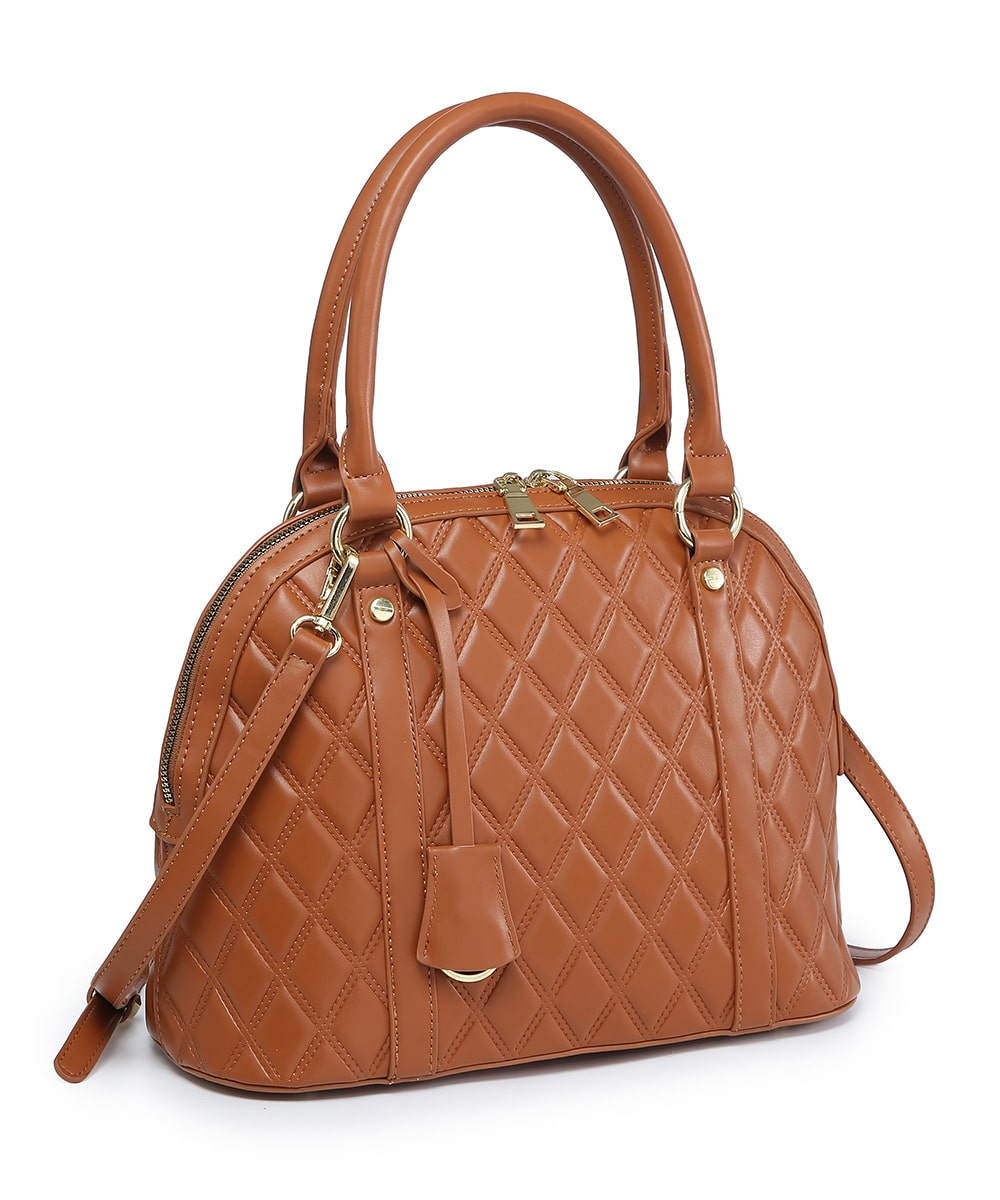 Quilted Satchel Wallet Bag 716551 BROWN