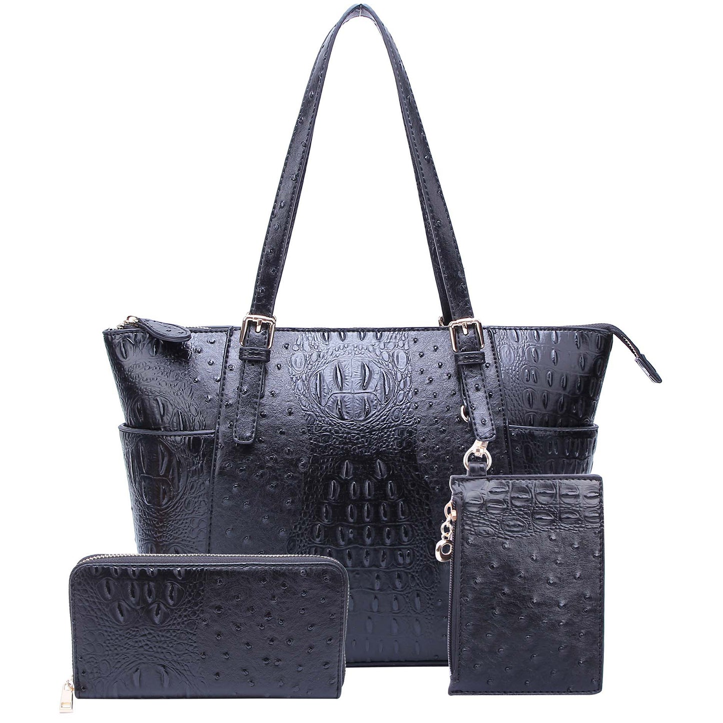 OS1009W Ostrich Croc 2-in-1 Shopper