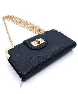 Fashion Turn Lock Crossbody Wallet AD041