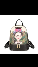 3D Frida Kahlo Backpack FAD932 BEIGE/RED