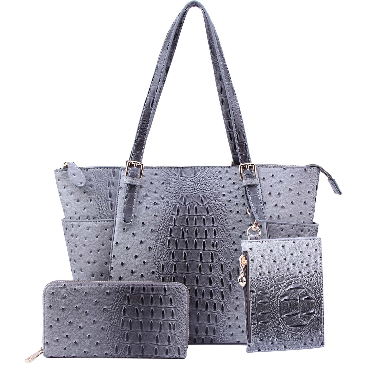 OS1009W Ostrich Croc 2-in-1 Shopper