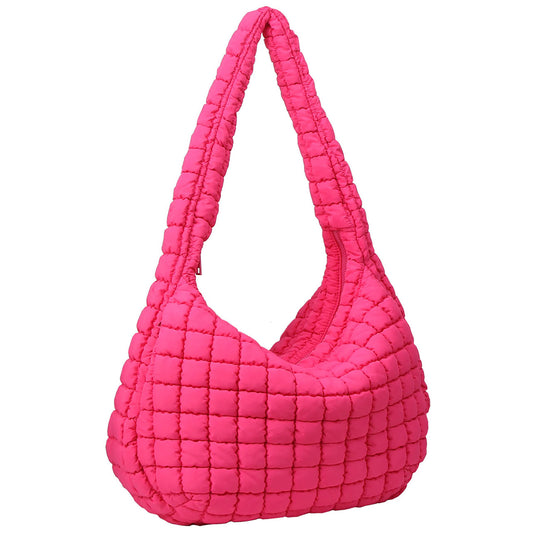 NQ129 Puffy Quilted Nylon Large Shoulder bag Hobo