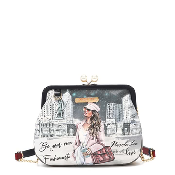 PRT16503 NICOLE LEE Kiss Lock Crossbody Clutch