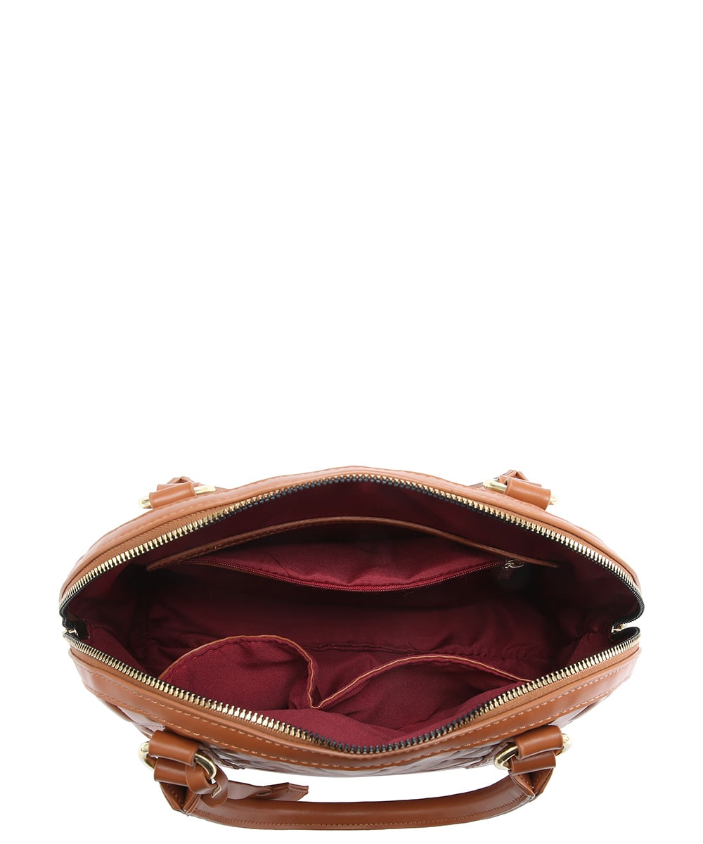 Quilted Satchel Wallet Bag 716551 BROWN