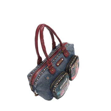 JS17130 HOLLYWOOD DRIVE  WASHED DENIM HANDBAG