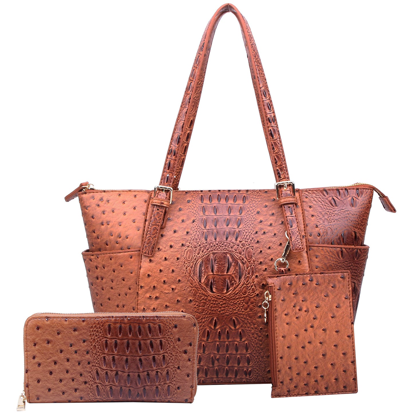 OS1009W Ostrich Croc 2-in-1 Shopper