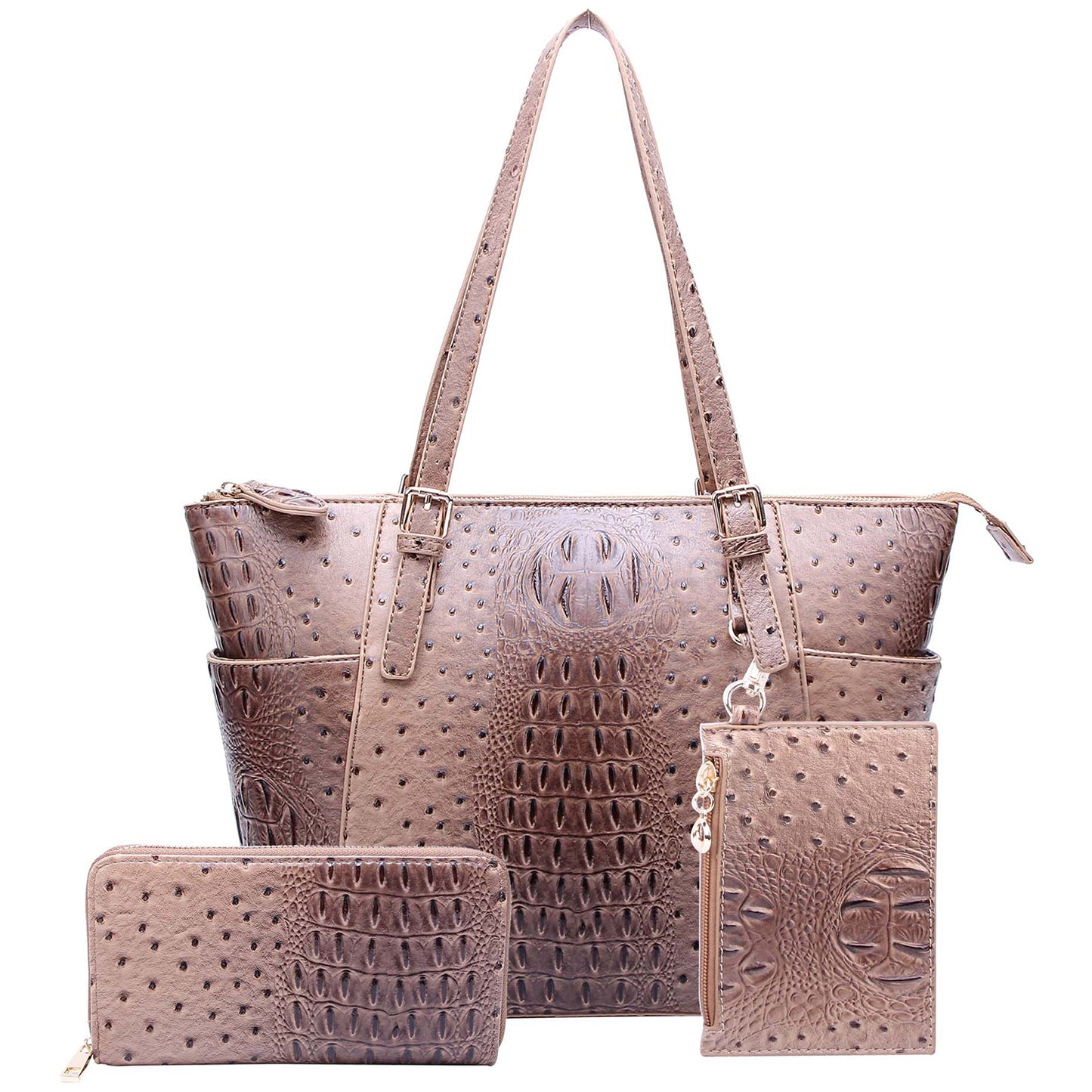 OS1009W Ostrich Croc 2-in-1 Shopper