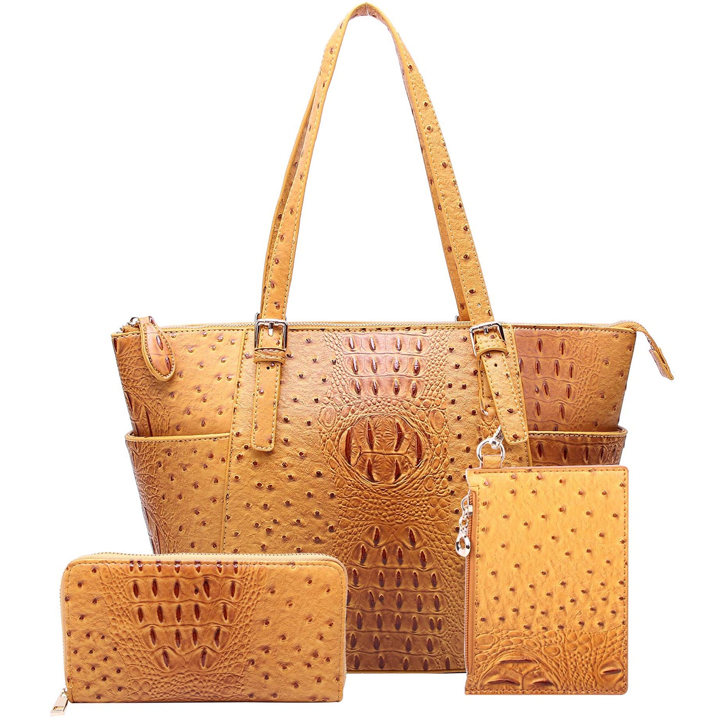 OS1009W Ostrich Croc 2-in-1 Shopper