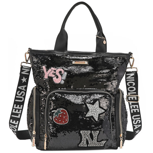 SEQ16943 SEQUIN PATCH TOTE