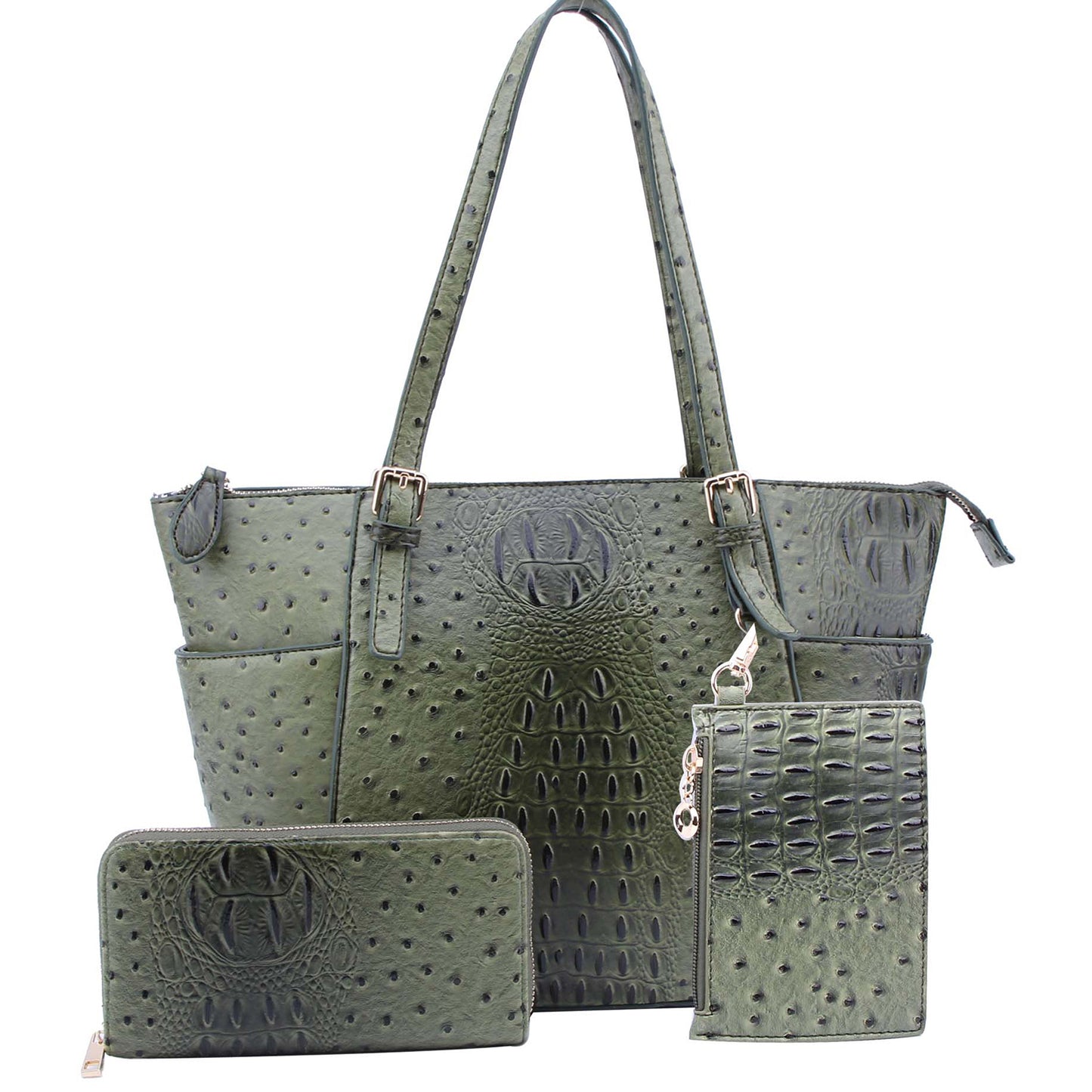 OS1009W Ostrich Croc 2-in-1 Shopper