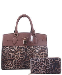 LE1099 Leopard Padlock 2-in-1 Satchel