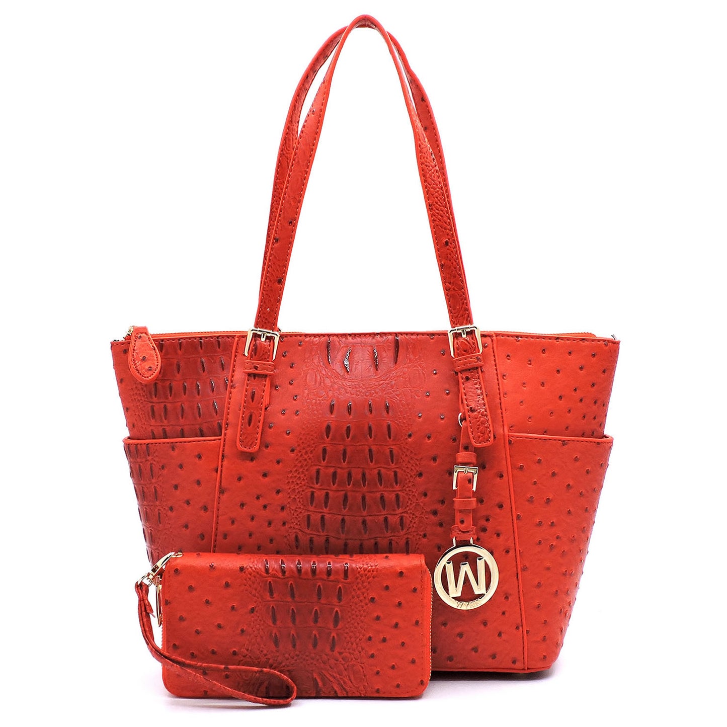 OS1009W Ostrich Croc 2-in-1 Shopper