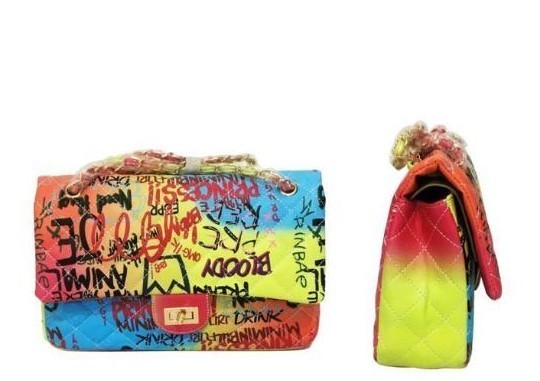 6411 Medium Size Graffiti Shoulder Handbag